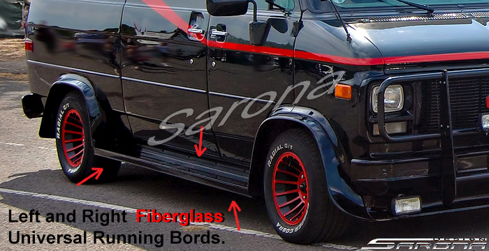 Custom Chevy G10/G20/G30 Van  All Styles Running Boards (1977 - 1995) - $650.00 (Part #CH-015-SB)